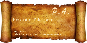 Preiner Adrienn névjegykártya
